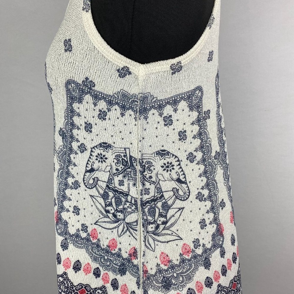 Scotty S Multicolor Knit Patterned Tank Top Rounded Hems - Picture 6 of 12